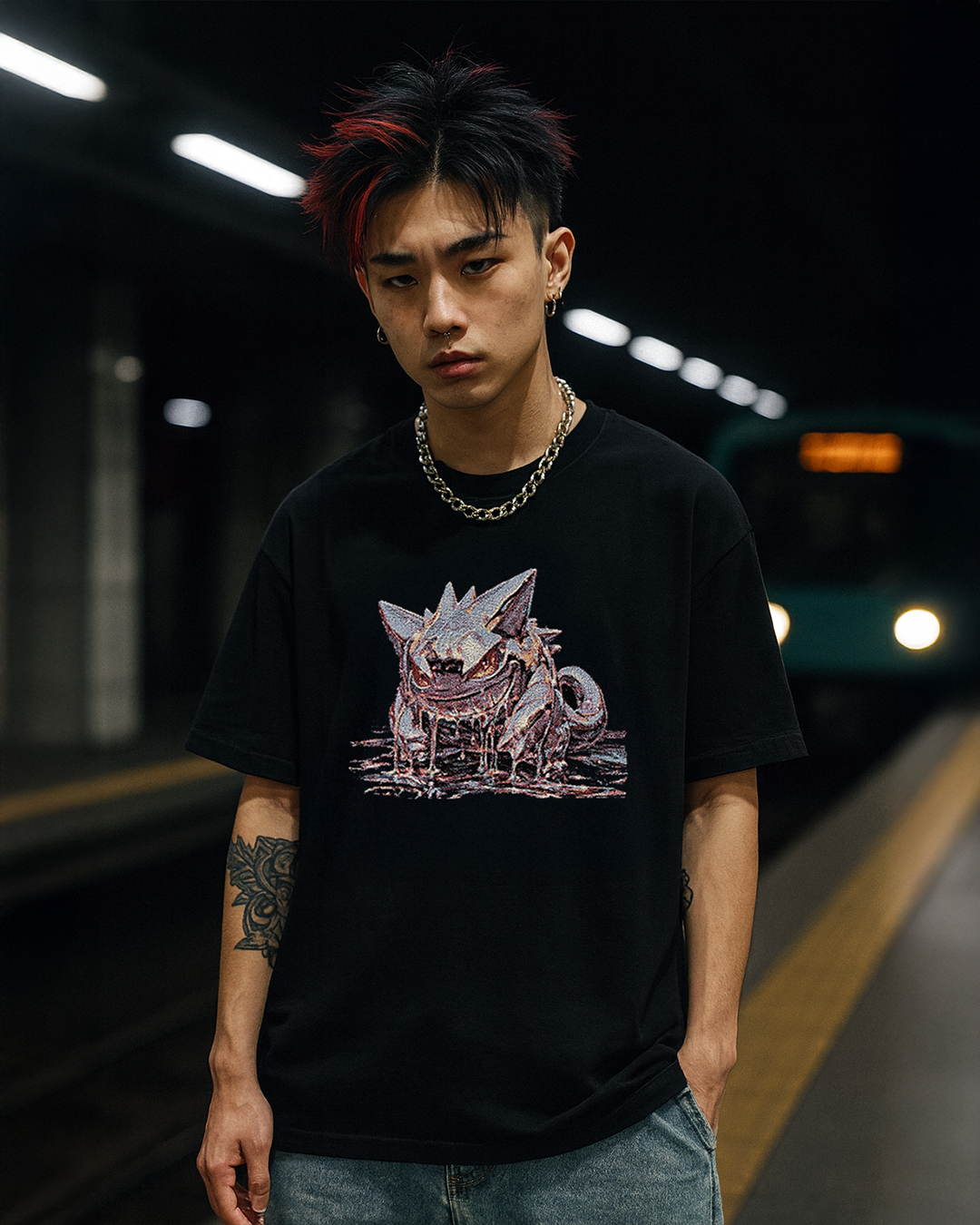 Chrome Monster - Embroidered Tapestry Tee - Limited Edition