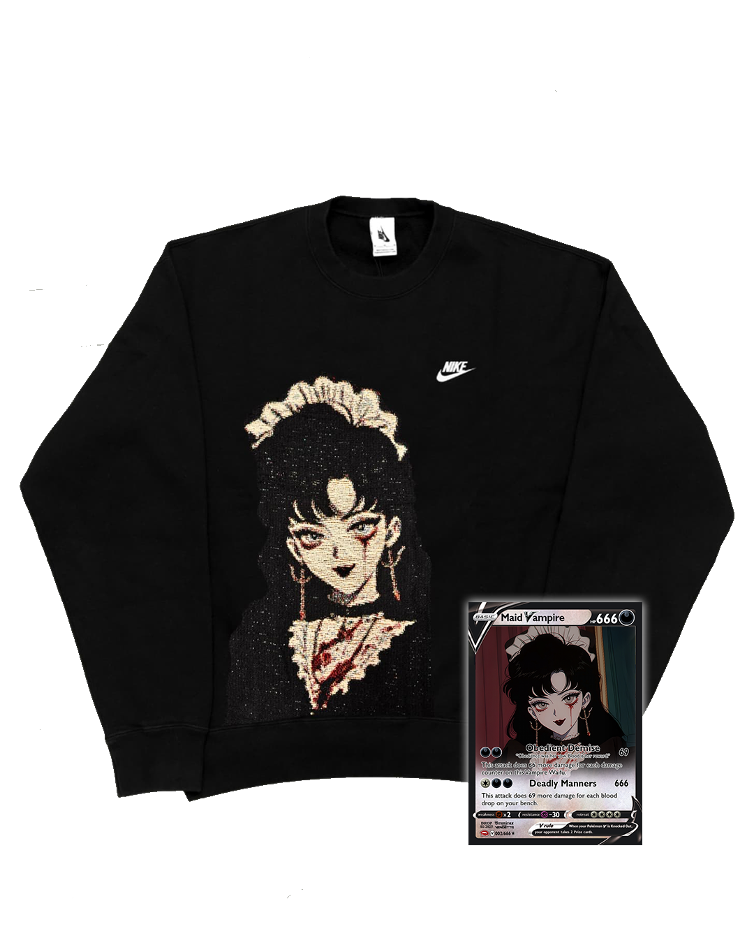 Maid Vampire - Embroidered Tapestry Crewneck - Limited Edition