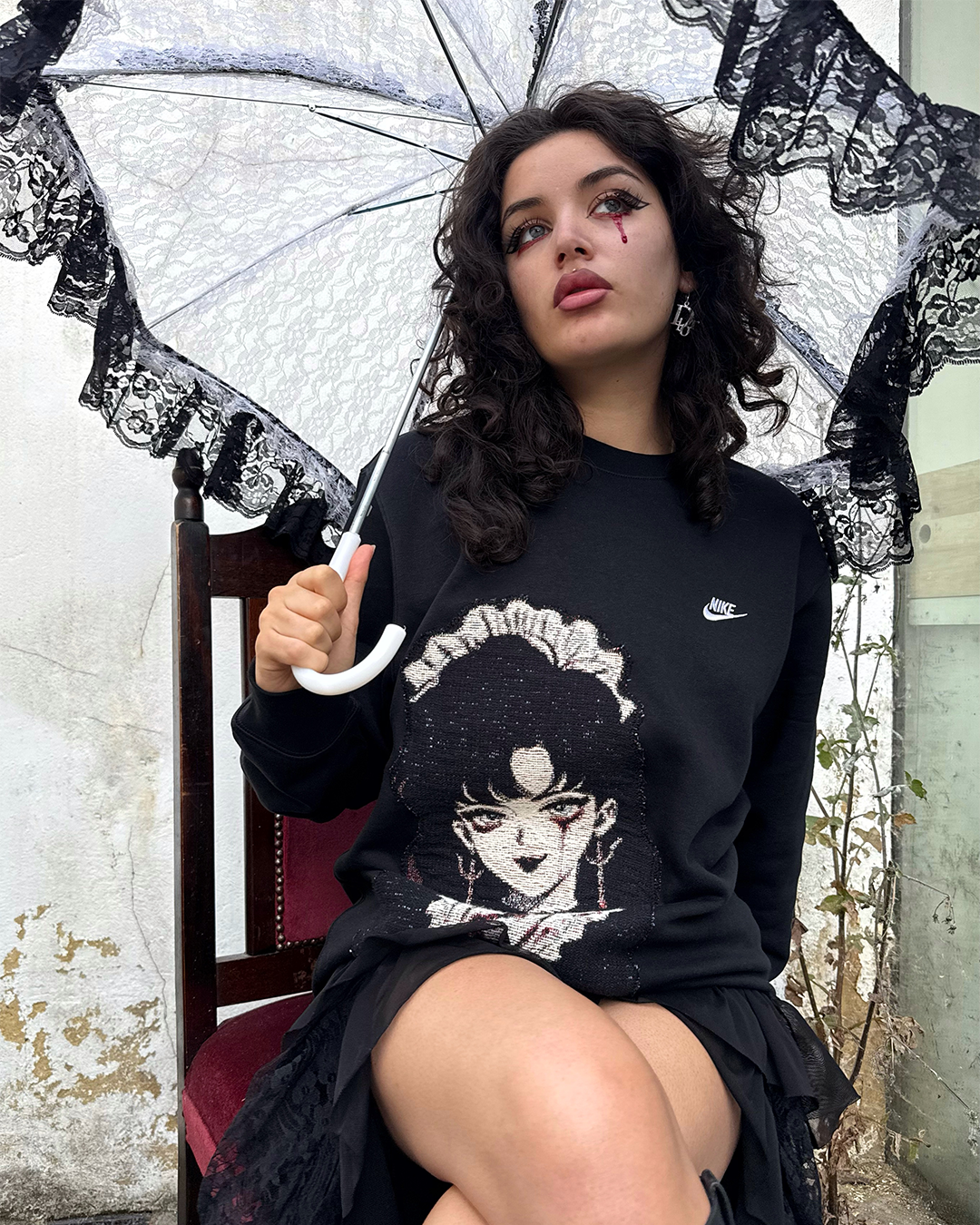 Maid Vampire - Embroidered Tapestry Crewneck - Limited Edition