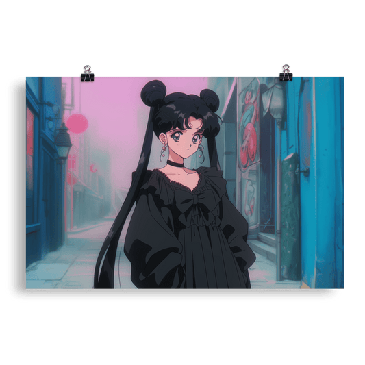 Black Hair Goth Schoolgirl - Poster - Brunirax Shop