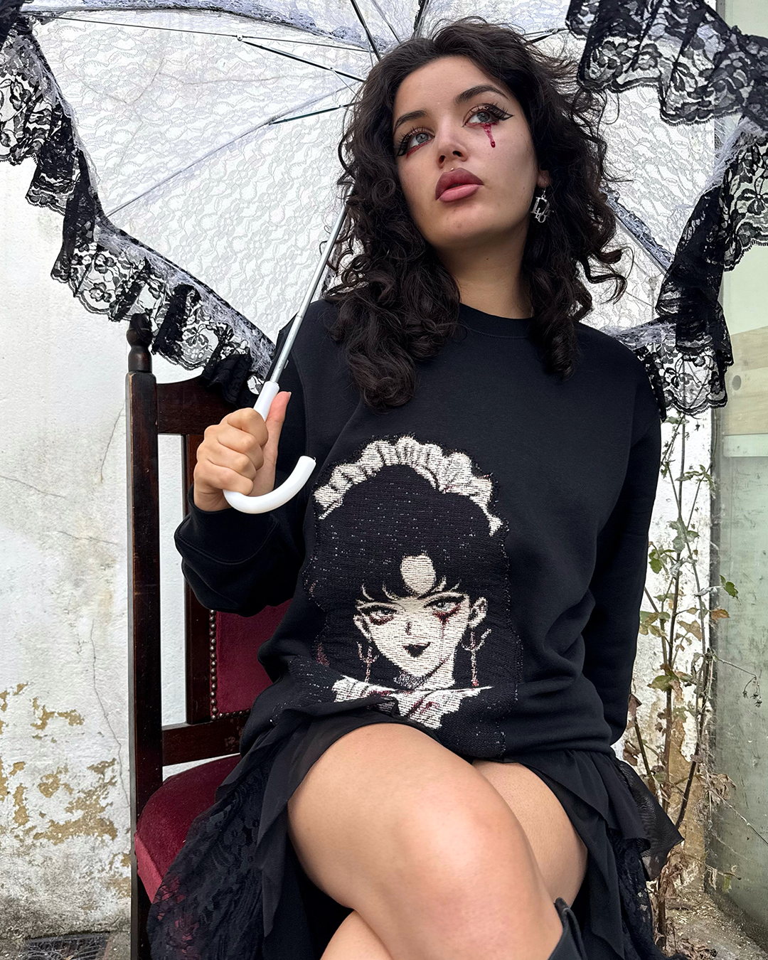 Skull Code Two - Embroidered Tapestry Crewneck - Limited Edition