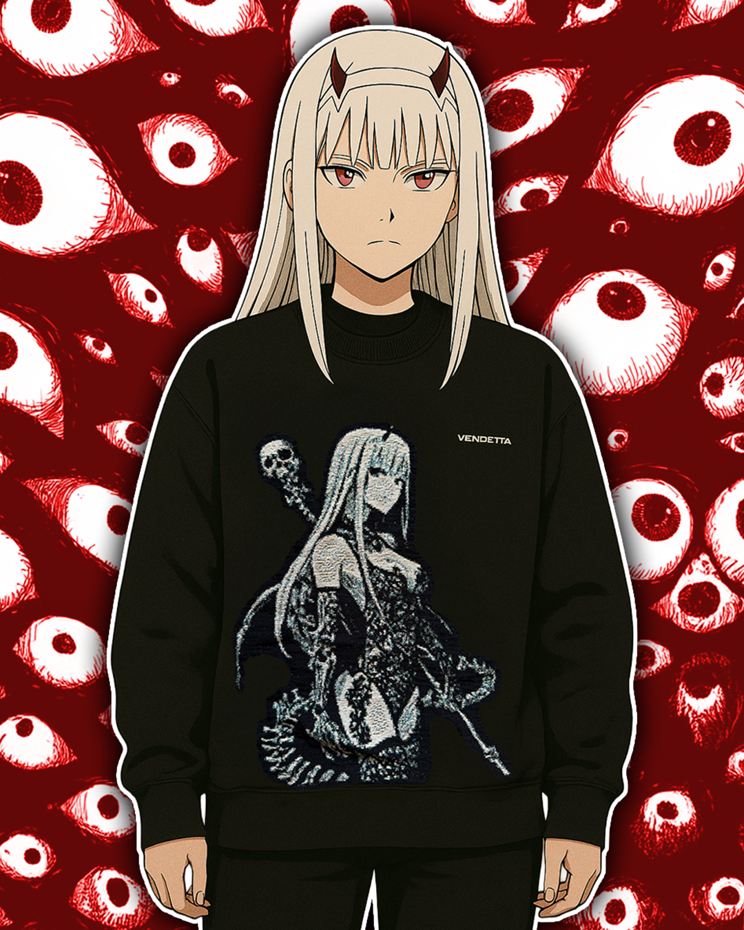 Skull Code Two - Embroidered Tapestry Crewneck - Limited Edition