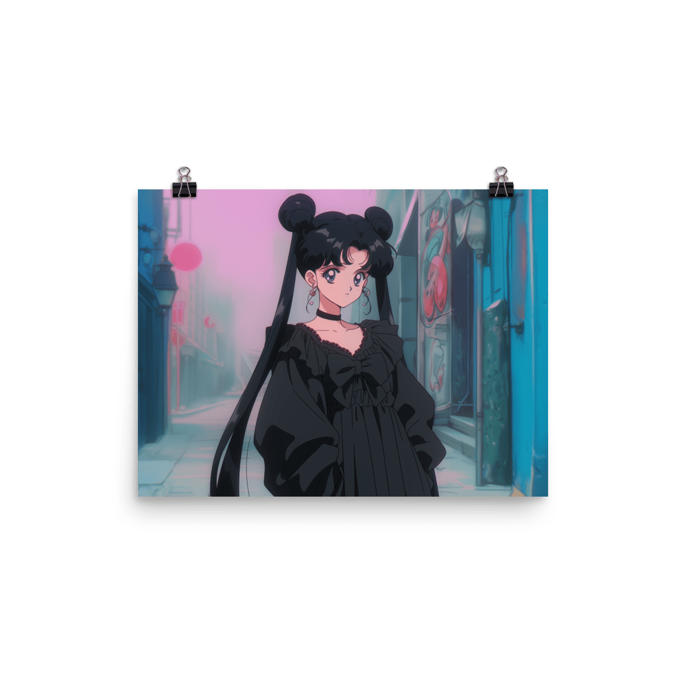 Black Hair Goth Schoolgirl - Poster - Brunirax Shop