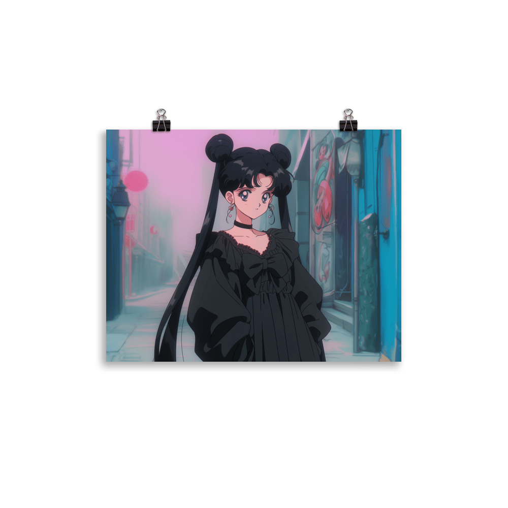 Black Hair Goth Schoolgirl - Poster - Brunirax Shop