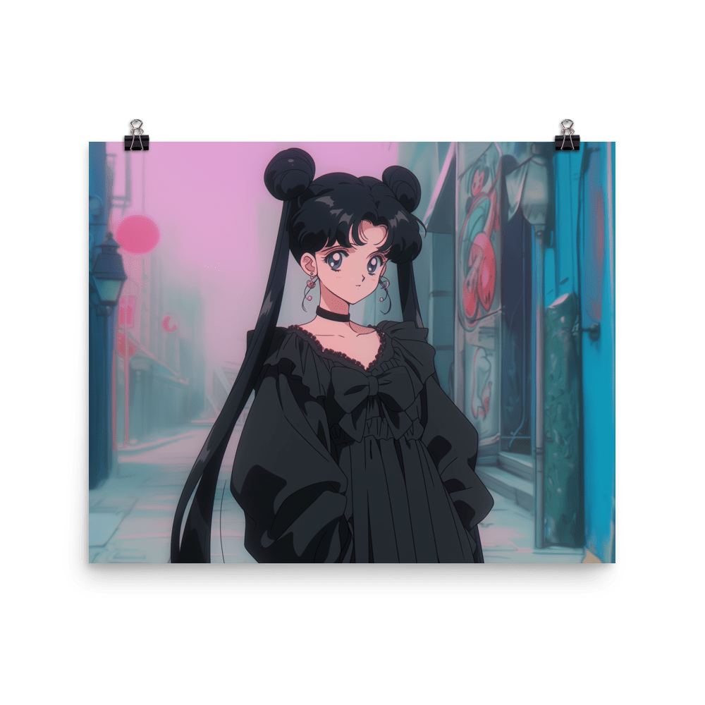 Black Hair Goth Schoolgirl - Poster - Brunirax Shop