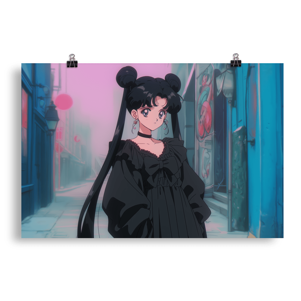 Black Hair Goth Schoolgirl - Poster - Brunirax Shop