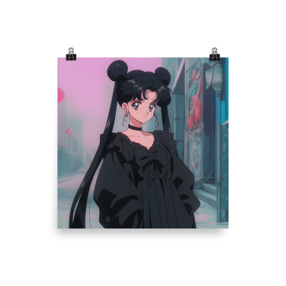 Black Hair Goth Schoolgirl - Poster - Brunirax Shop