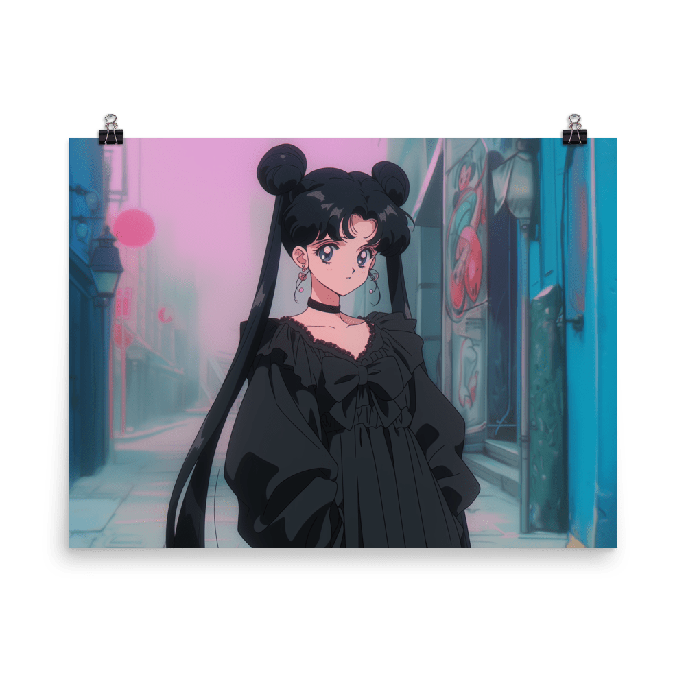 Black Hair Goth Schoolgirl - Poster - Brunirax Shop