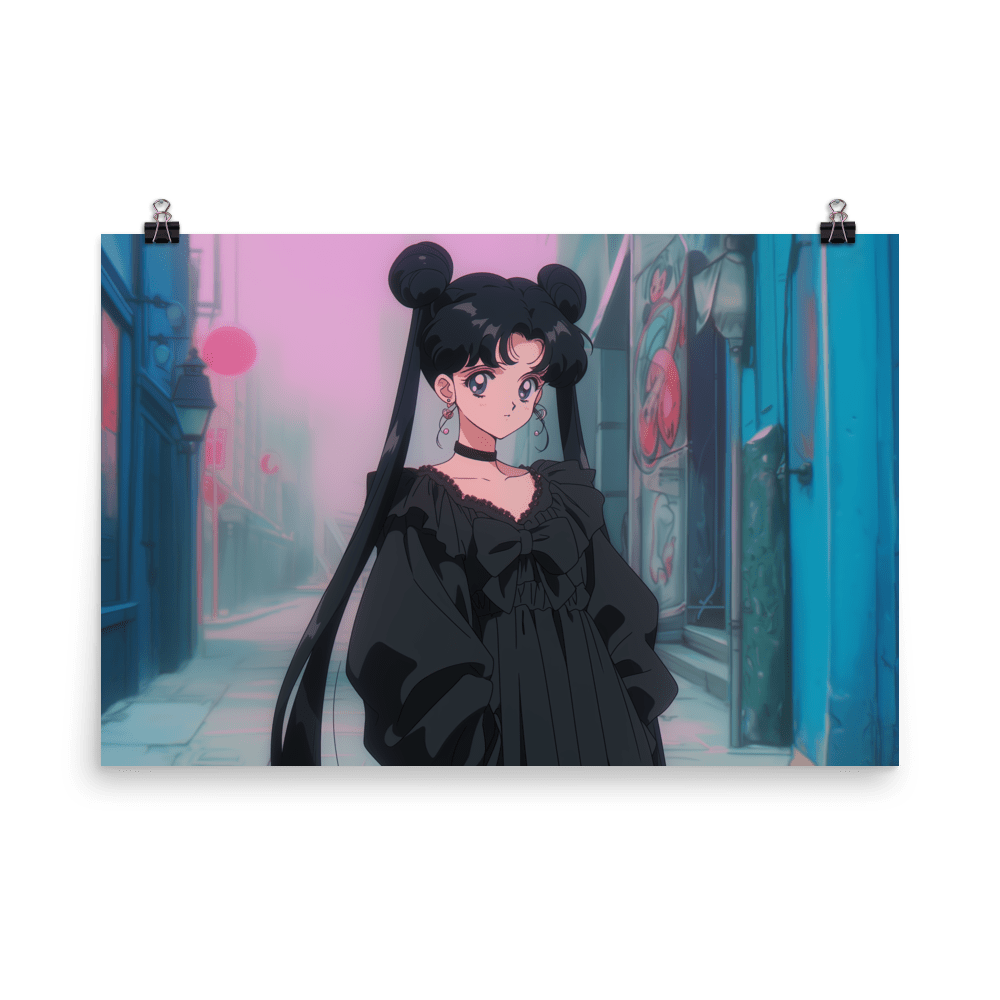 Black Hair Goth Schoolgirl - Poster - Brunirax Shop