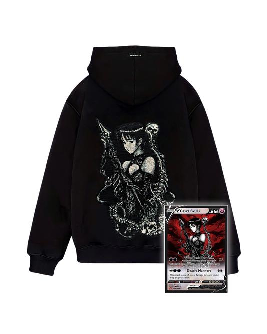Skull Lady - Embroidered Tapestry Hoodie - Limited Edition