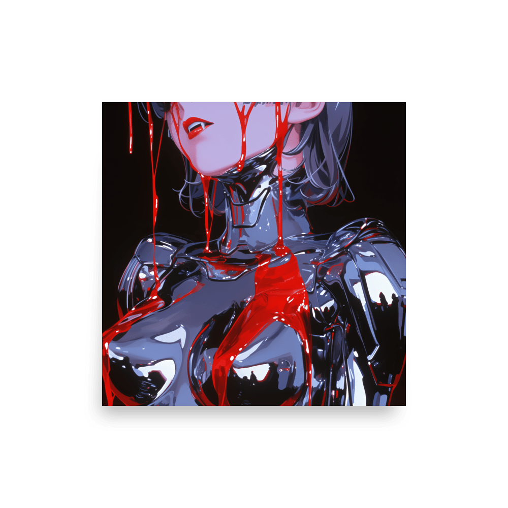 Chrome Bleeding Vampire Woman - Poster - Brunirax Shop