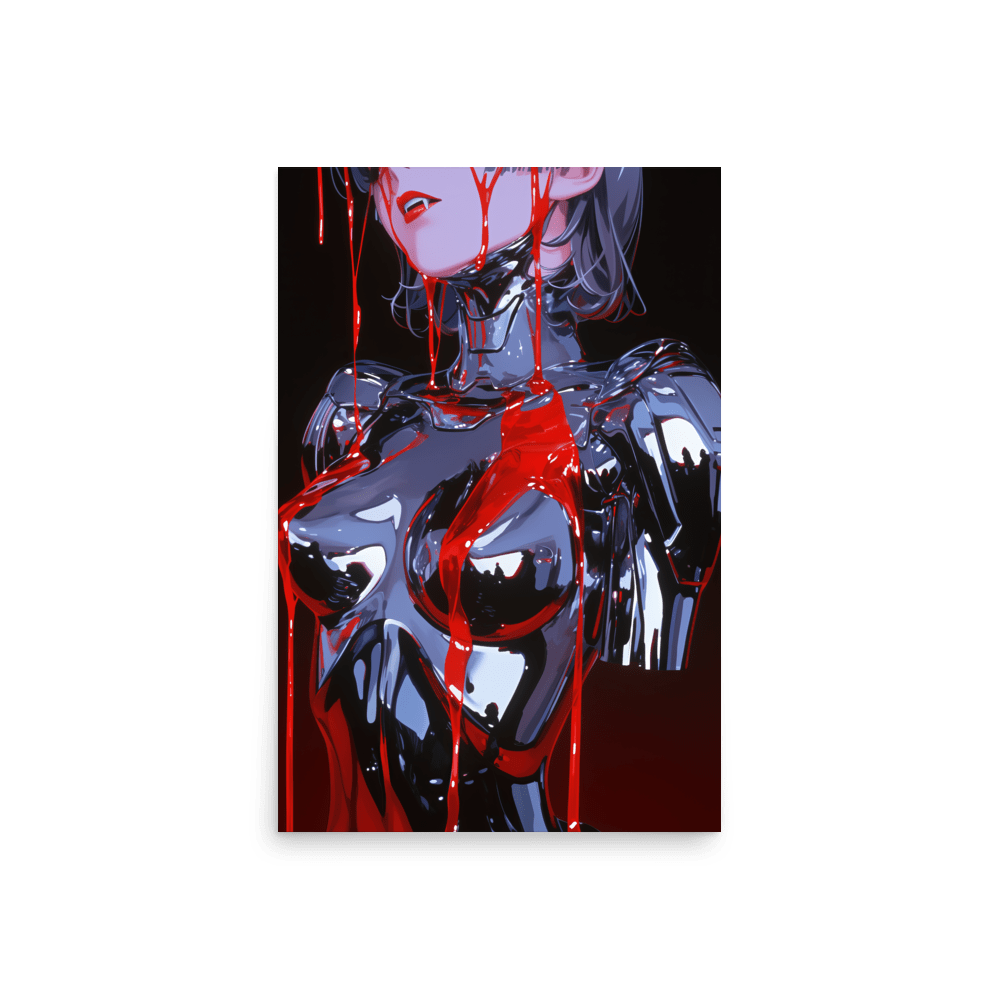 Chrome Bleeding Vampire Woman - Poster - Brunirax Shop