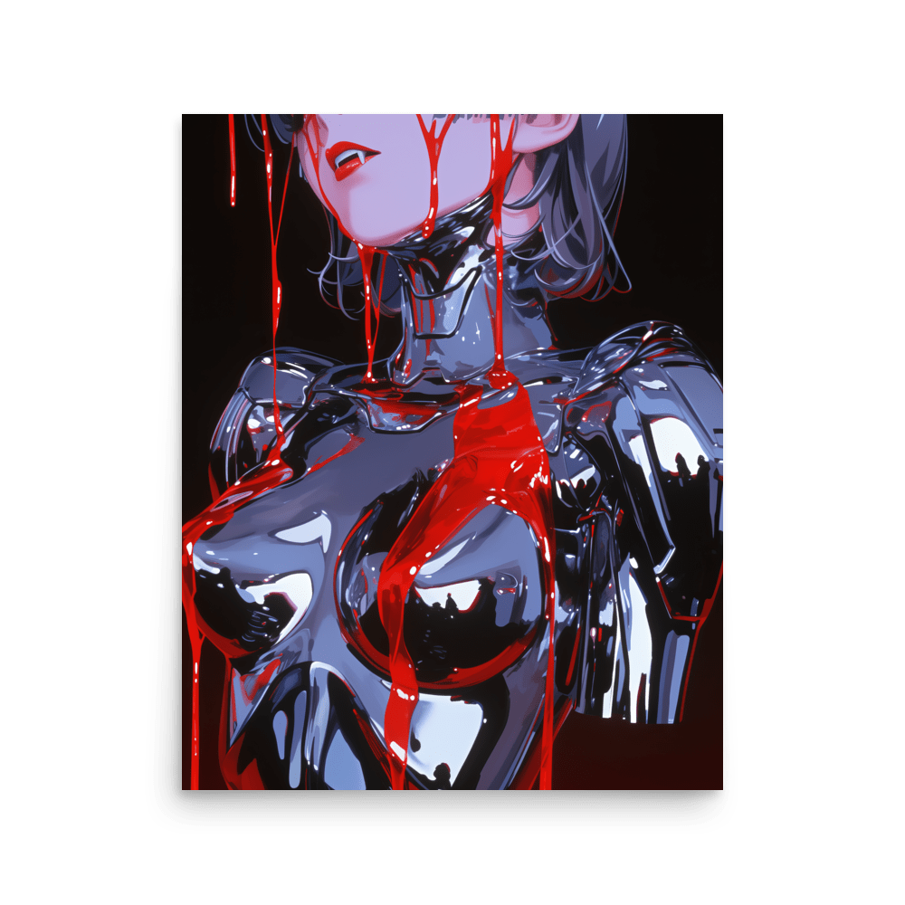 Chrome Bleeding Vampire Woman - Poster - Brunirax Shop