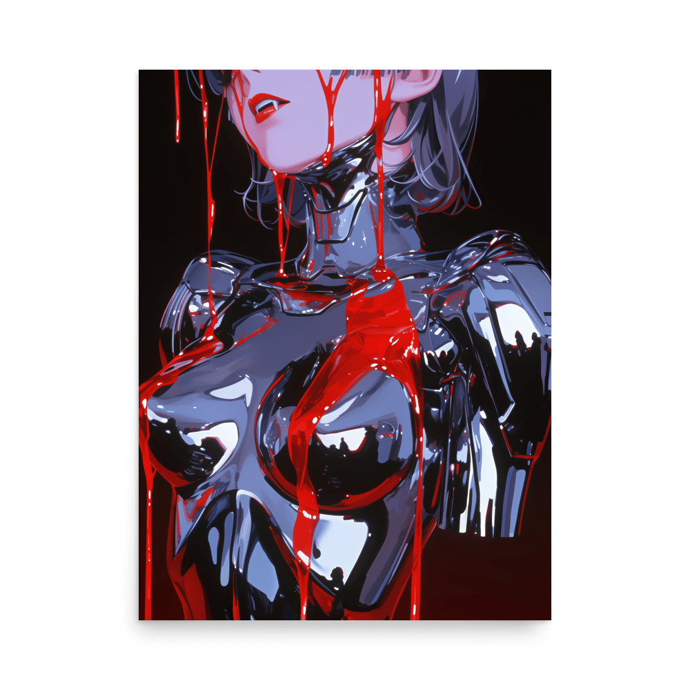 Chrome Bleeding Vampire Woman - Poster - Brunirax Shop