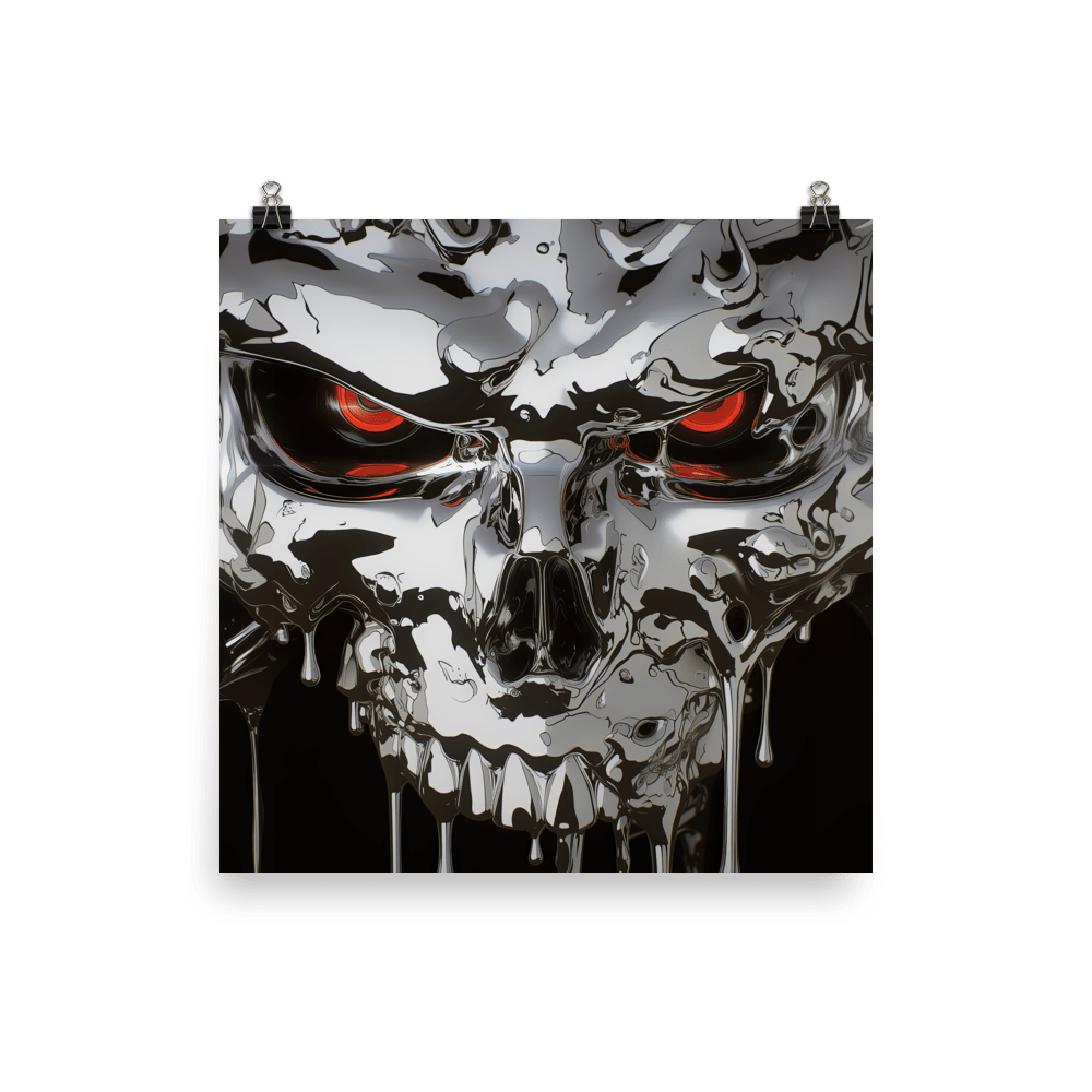 Cyber Chrome Skull - Poster - Brunirax Shop