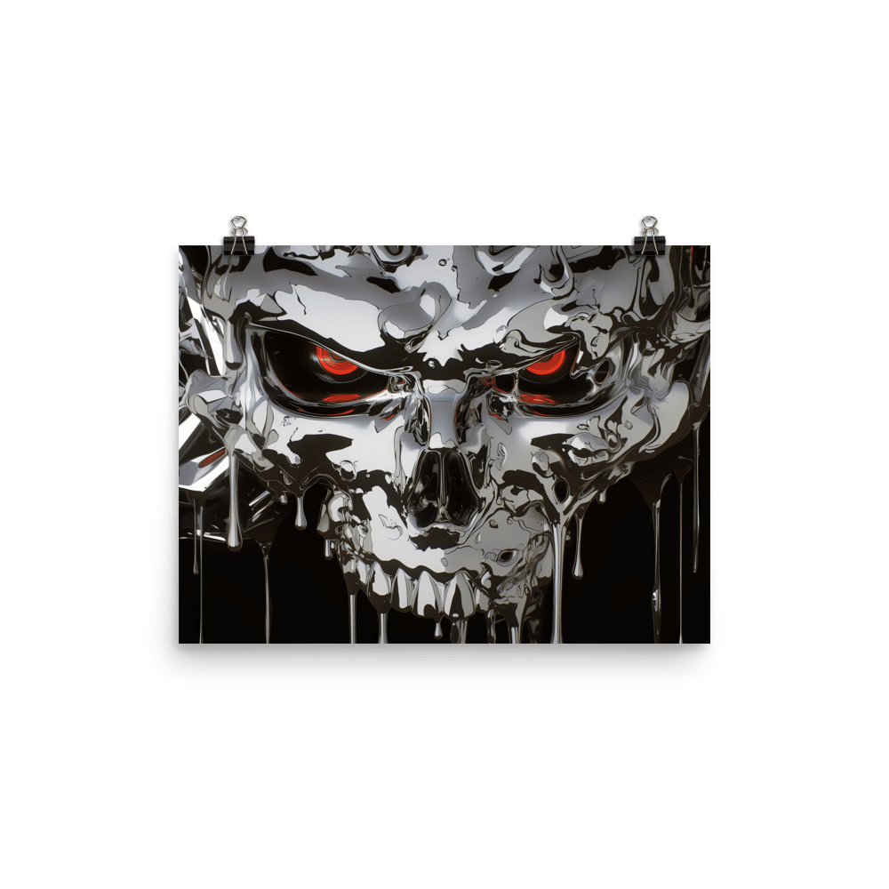 Cyber Chrome Skull - Poster - Brunirax Shop