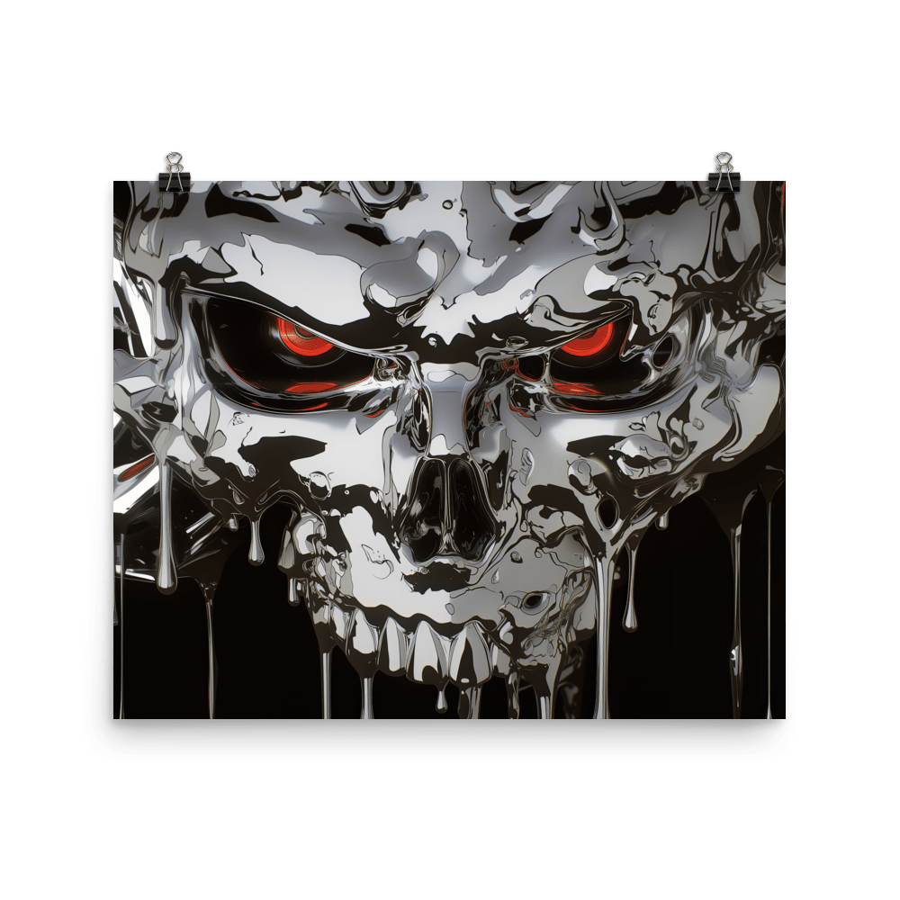 Cyber Chrome Skull - Poster - Brunirax Shop