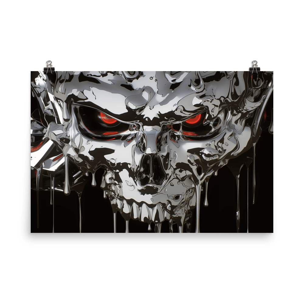 Cyber Chrome Skull - Poster - Brunirax Shop