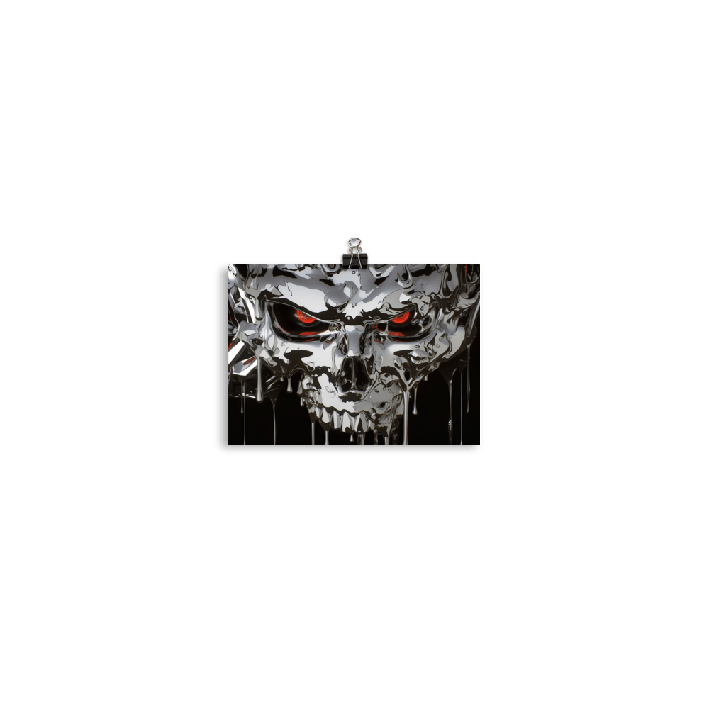 Cyber Chrome Skull - Poster - Brunirax Shop