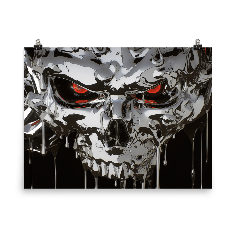 Cyber Chrome Skull - Poster - Brunirax Shop