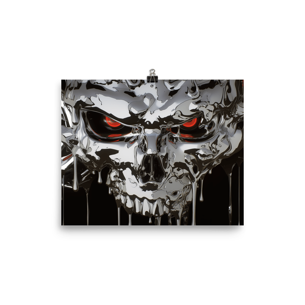 Cyber Chrome Skull - Poster - Brunirax Shop