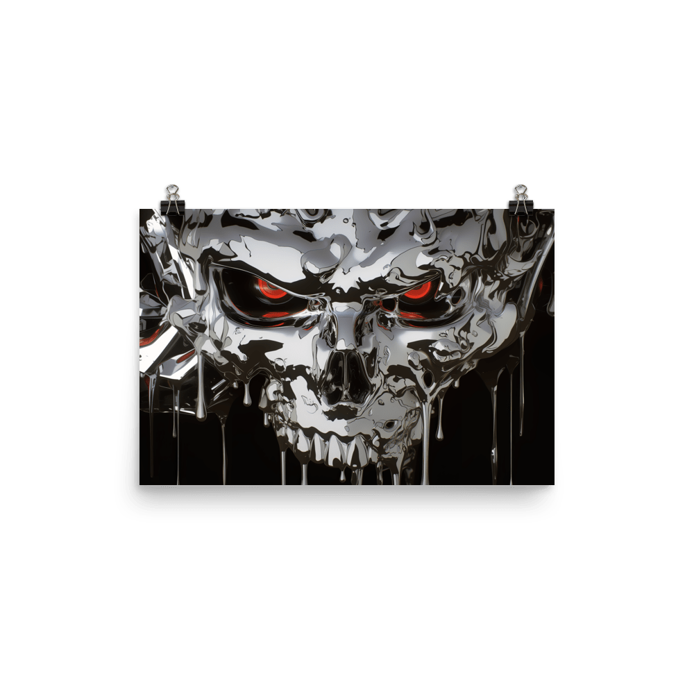 Cyber Chrome Skull - Poster - Brunirax Shop