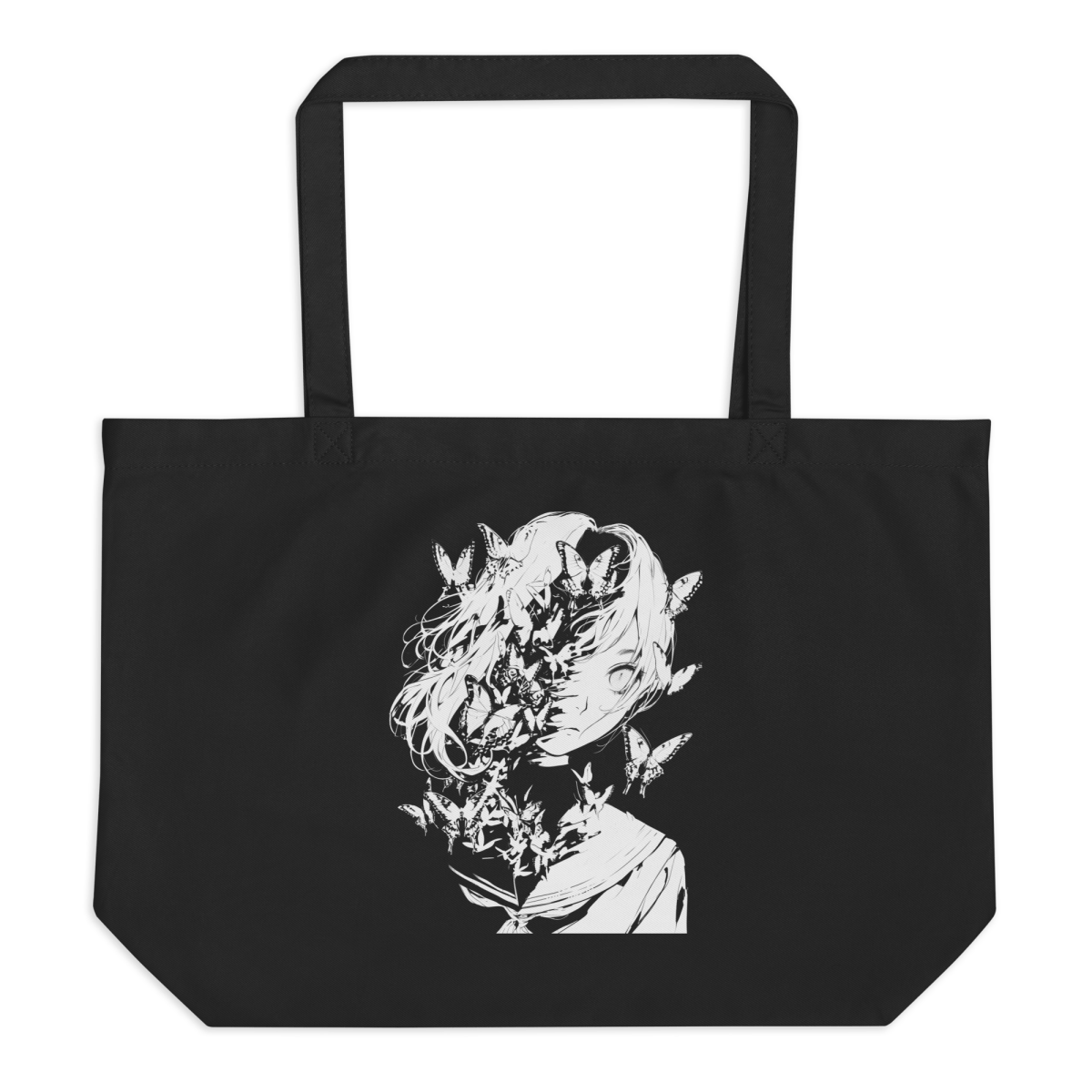 Horror Butterflies Girl 2 - Large Organic Tote Bag - Brunirax Shoptote bag