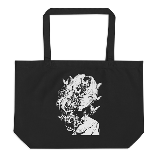 Horror Butterflies Girl 2 - Large Organic Tote Bag - Brunirax Shoptote bag