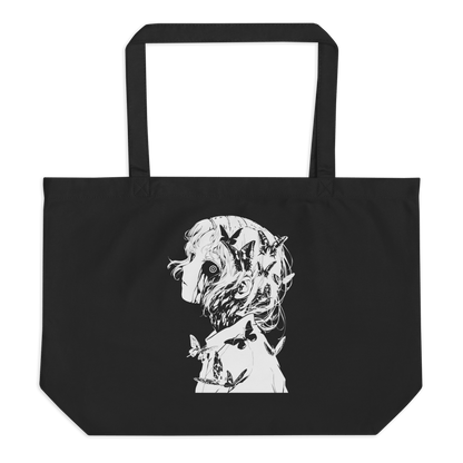 Horror Butterflies Girl - Large Organic Tote Bag - Brunirax Shoptote bag