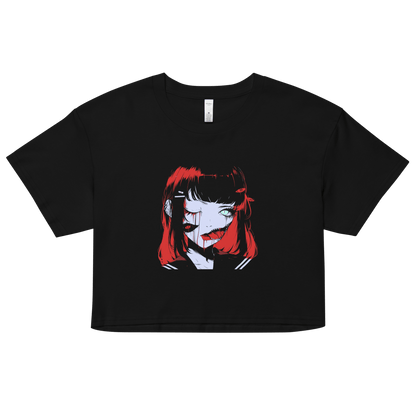 J - Horror Girl 1 - Relaxed Fit Heavy Weight - Crop Top - Brunirax Shopcrop top