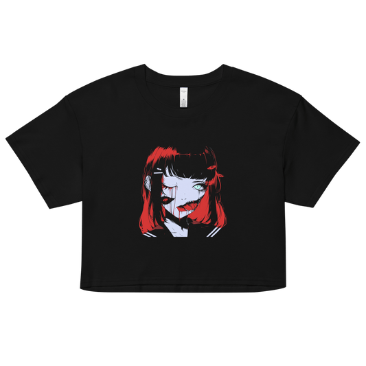 J - Horror Girl 1 - Relaxed Fit Heavy Weight - Crop Top - Brunirax Shopcrop top