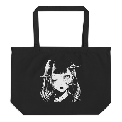 J - Horror Girl 2 - Large Organic Tote Bag - Brunirax Shoptote bag