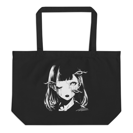 J - Horror Girl 2 - Large Organic Tote Bag - Brunirax Shoptote bag