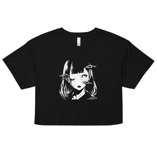 J - Horror Girl 2 - Relaxed Fit Heavy Weight - Crop Top - Brunirax Shopcrop top