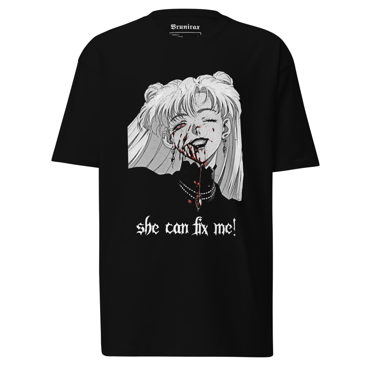 Nadia Vampire Lady "Fix Me" 2 - Premium Heavyweight 220g T-Shirt - Brunirax Shop