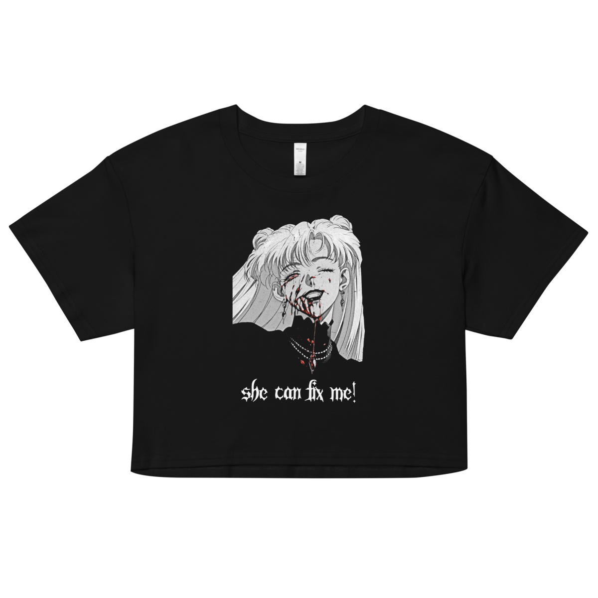 Nadia Vampire Lady "Fix Me" 2 - Relaxed Fit Heavy Weight - Crop Top - Brunirax Shop