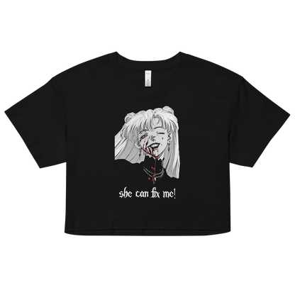 Nadia Vampire Lady "Fix Me" 2 - Relaxed Fit Heavy Weight - Crop Top - Brunirax Shop