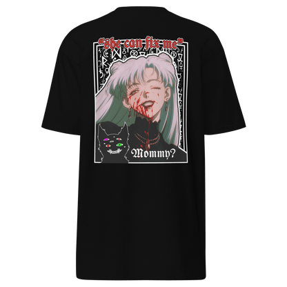 Nadia Vampire Lady "Fix Me" Front/Back Special - Premium Heavyweight 220g T-Shirt - Brunirax Shop