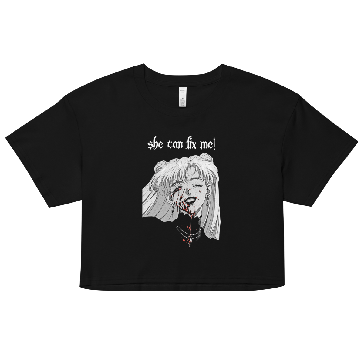 Nadia Vampire Lady "Fix Me" - Relaxed Fit Heavy Weight - Crop Top - Brunirax Shop