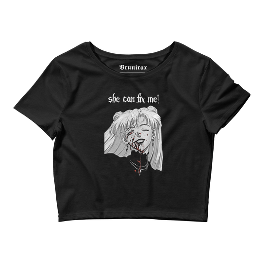 Nadia Vampire Lady "Fix Me" - Slim Fit Light Weight - Crop Top - Brunirax Shop