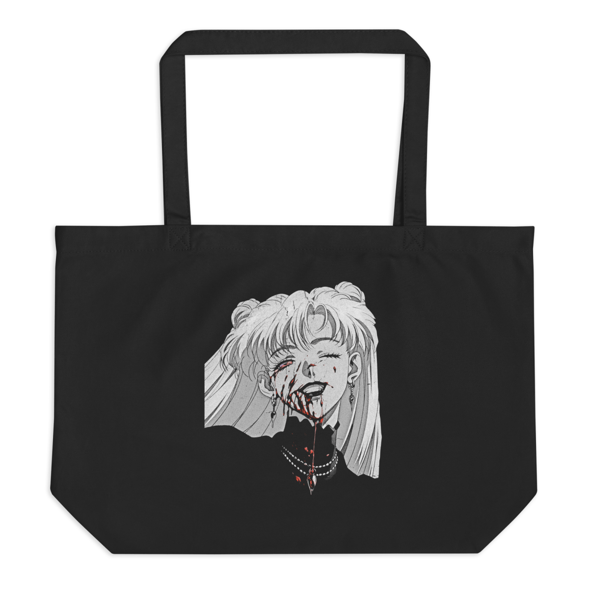 Nadia Vampire Lady - Large Organic Tote Bag - Brunirax Shoptote bag