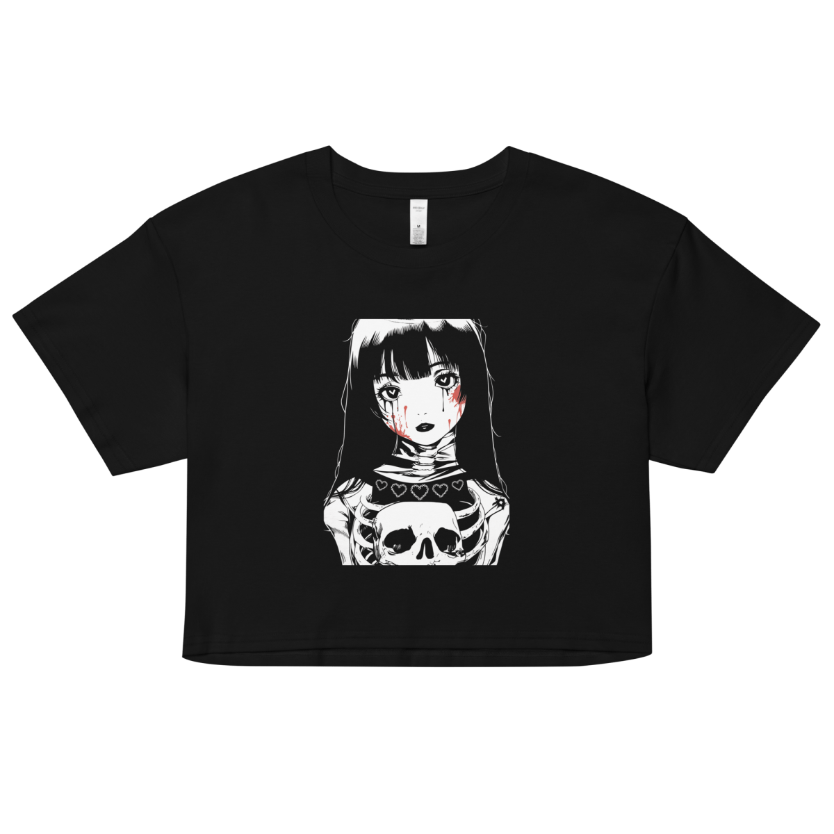 Skeleton Girl - Relaxed Fit Heavy Weight - Crop Top - Brunirax Shop