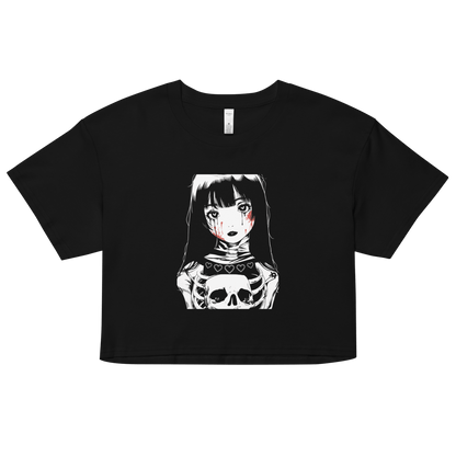 Skeleton Girl - Relaxed Fit Heavy Weight - Crop Top - Brunirax Shop