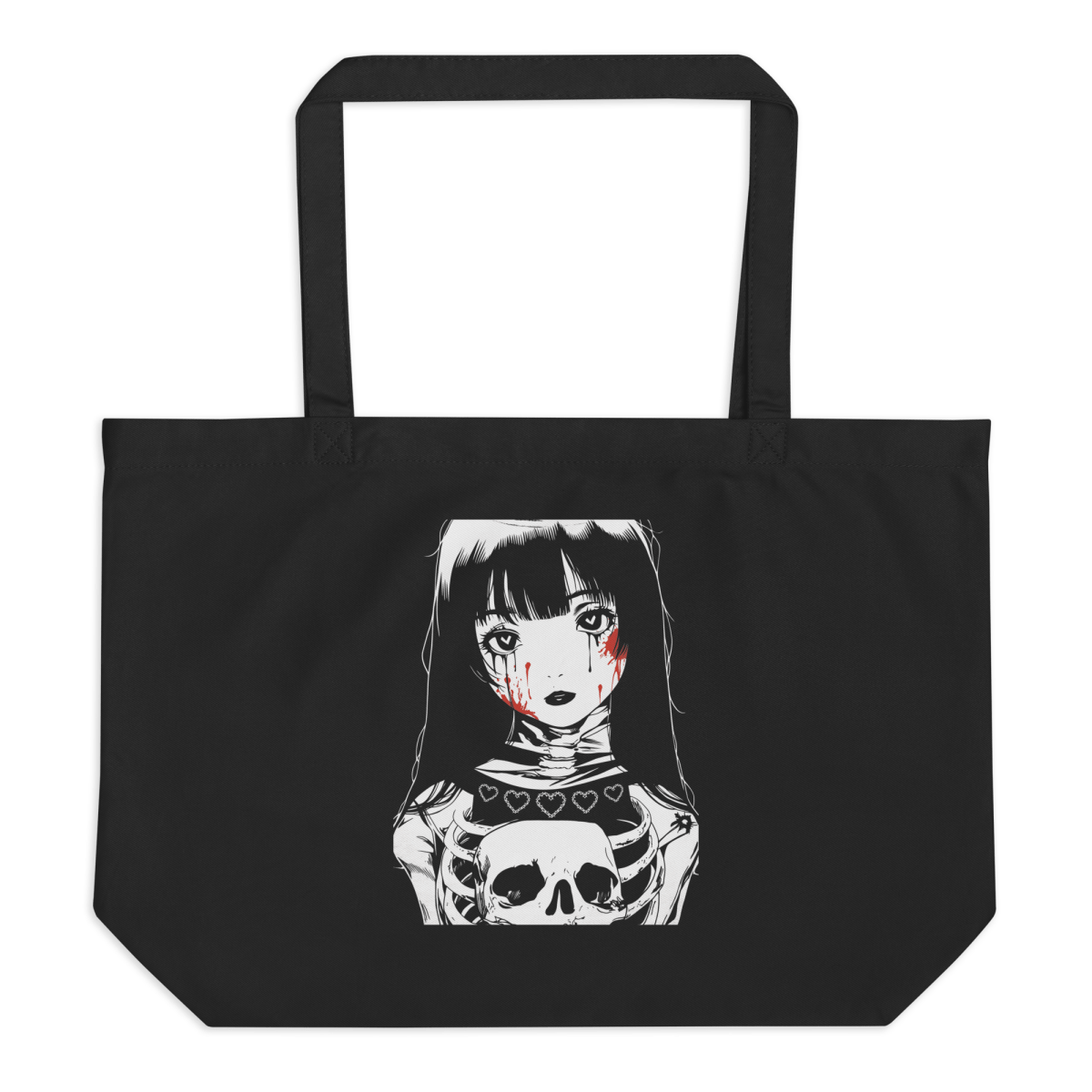 Skull Girl - Large Organic Tote Bag - Brunirax Shoptote bag