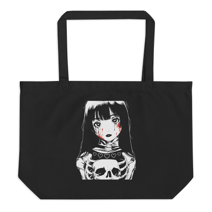 Skull Girl - Large Organic Tote Bag - Brunirax Shoptote bag