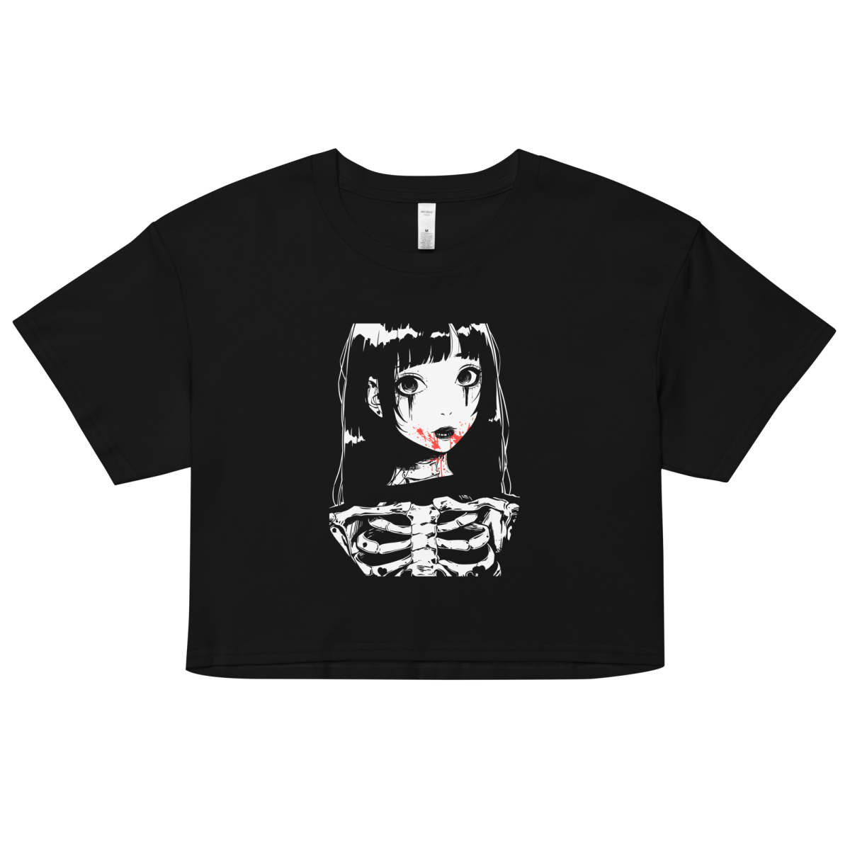 Skull Girl - Relaxed Fit Heavy Weight - Crop Top - Brunirax Shop