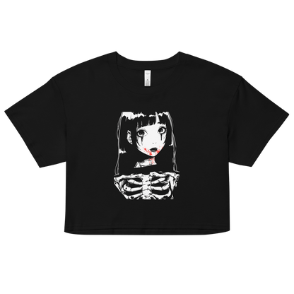 Skull Girl - Relaxed Fit Heavy Weight - Crop Top - Brunirax Shop