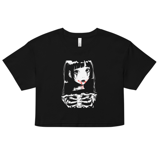 Skull Girl - Relaxed Fit Heavy Weight - Crop Top - Brunirax Shop