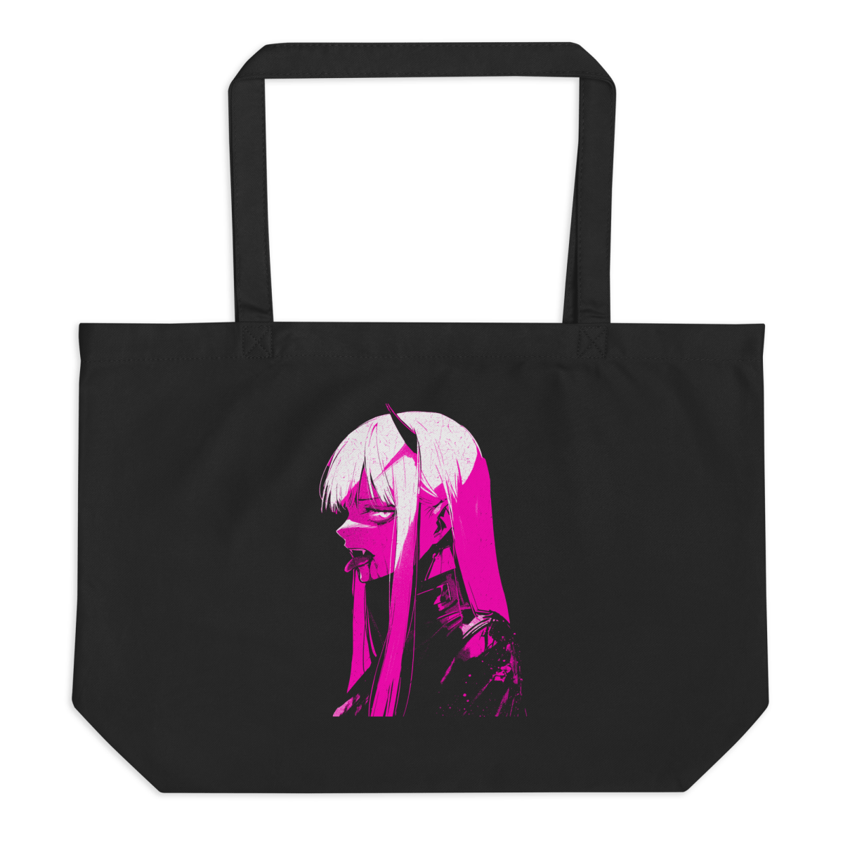 Vampire Pink Lady - Large Organic Tote Bag - Brunirax Shoptote bag