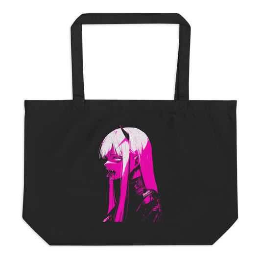 Vampire Pink Lady - Large Organic Tote Bag - Brunirax Shoptote bag